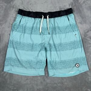 Vuori Kore Athletic Shorts Men’s Blue Stripe Lined